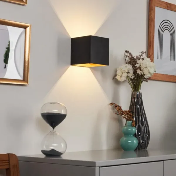 hofstein Applique murale Fulufo LED Cuivre, Noir, 1 lumière* Lampes Modernes