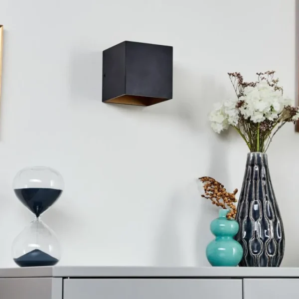 hofstein Applique murale Fulufo LED Cuivre, Noir, 1 lumière* Lampes Modernes