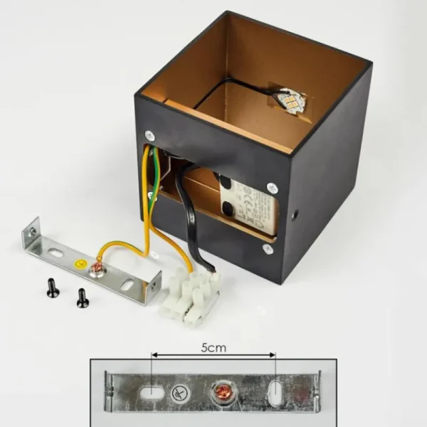 hofstein Applique murale Fulufo LED Cuivre, Noir, 1 lumière* Lampes Modernes