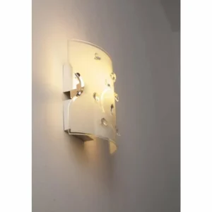 Luminaires Globo Lighting Applique murale Globo BURGUNDY Nickel mat, Blanc, 1 lumière* Lampes En Verre