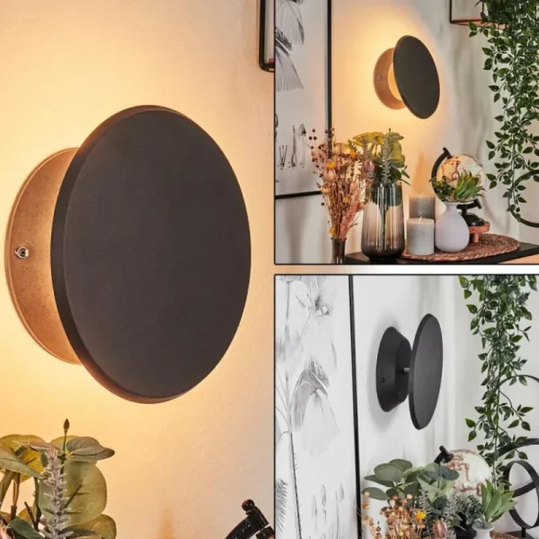 hofstein Applique murale Gusum LED Noir, 1 lumière* Lampes Modernes