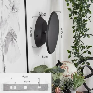 hofstein Applique murale Gusum LED Noir, 1 lumière* Lampes Modernes