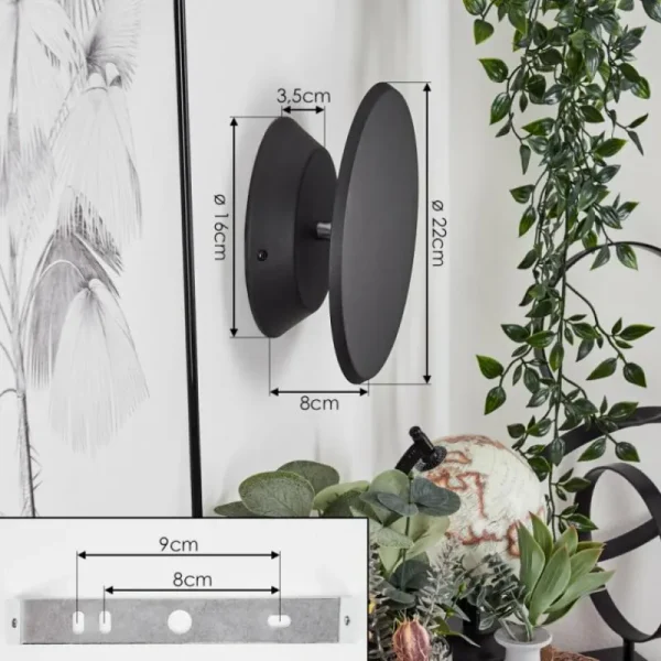 hofstein Applique murale Gusum LED Noir, 1 lumière* Lampes Modernes