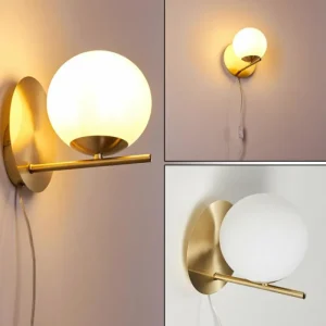 hofstein Applique murale Hogatza Laiton, 1 lumière* Lampes En Verre