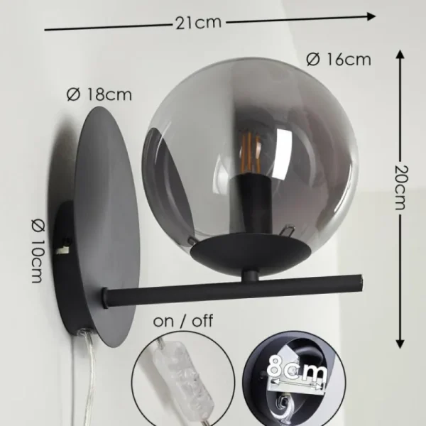 hofstein Applique murale Hogatza Noir, 1 lumière* Lampes Modernes