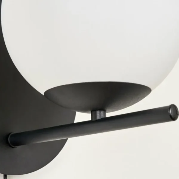 hofstein Applique murale Hogatza Noir, 1 lumière* Lampes En Verre