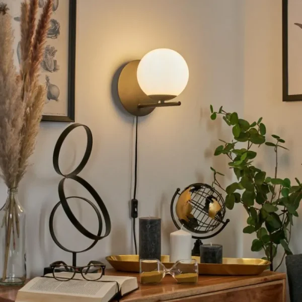 hofstein Applique murale Hogatza Noir, 1 lumière* Lampes En Verre