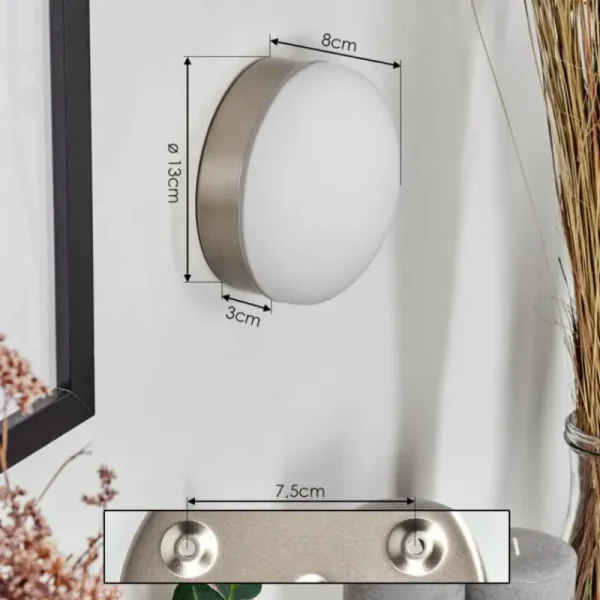 hofstein Applique murale Hutton LED Nickel mat, 1 lumière* Lampes Modernes