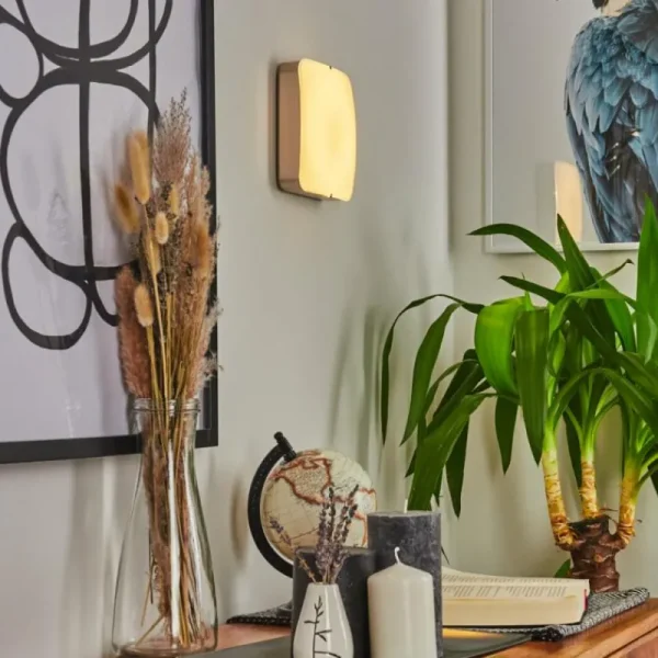 hofstein Applique murale Hutton LED Nickel mat, 1 lumière* Lampes En Verre
