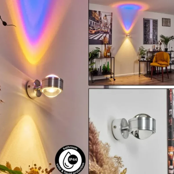 hofstein Applique murale Indore LED Aluminium, 2 lumières* Lampes En Verre
