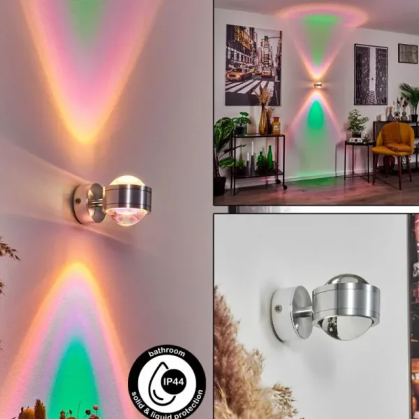 hofstein Applique murale Indore LED Aluminium, 2 lumières* Lampes En Verre