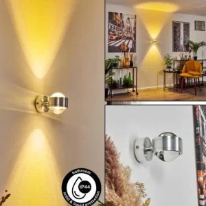 hofstein Applique murale Indore LED Aluminium, 2 lumières* Lampes En Verre