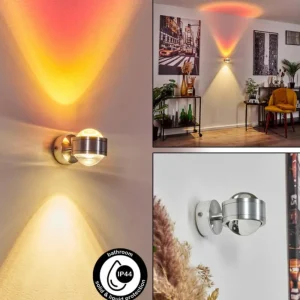 hofstein Applique murale Indore LED Aluminium, 2 lumières* Lampes En Verre