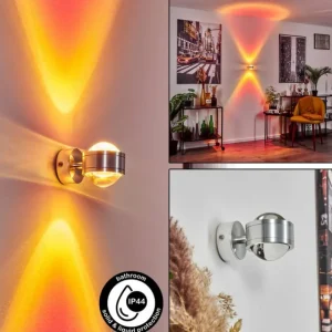 hofstein Applique murale Indore LED Aluminium, 2 lumières* Lampes En Verre