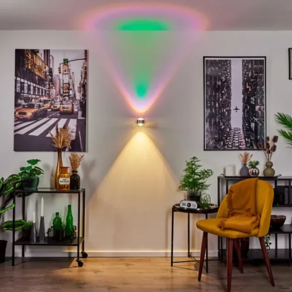 hofstein Applique murale Indore LED Aluminium, 2 lumières* Lampes En Verre