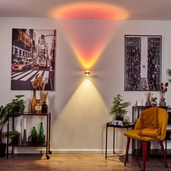 hofstein Applique murale Indore LED Aluminium, 2 lumières* Lampes En Verre