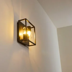 hofstein Applique murale Karlsborg Noir, 2 lumières* Lampes En Verre