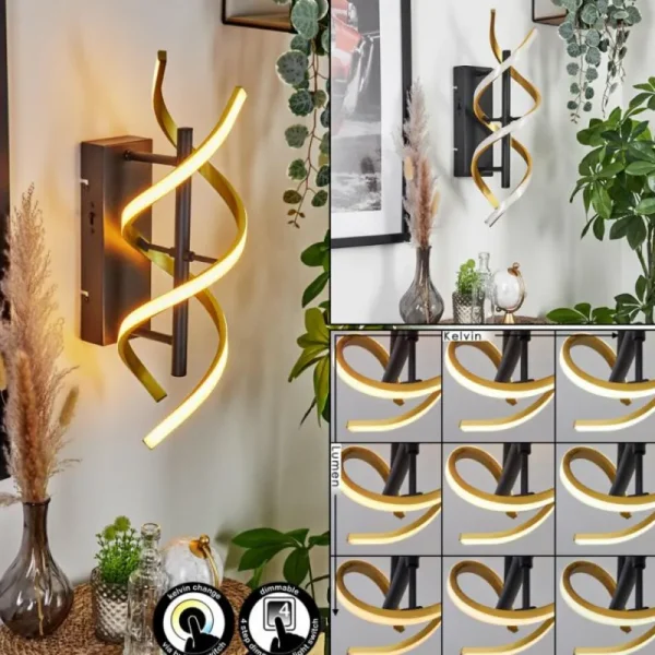 hofstein Applique murale Khovet LED Noir, 1 lumière* Lampes Modernes