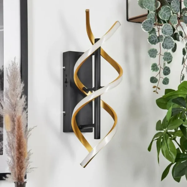 hofstein Applique murale Khovet LED Noir, 1 lumière* Lampes Modernes