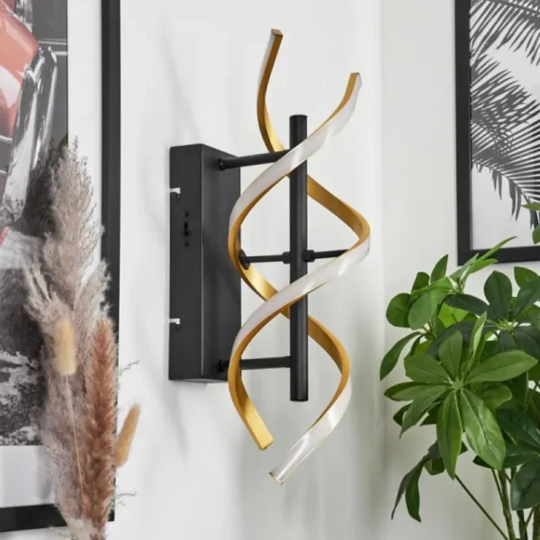 hofstein Applique murale Khovet LED Noir, 1 lumière* Lampes Modernes