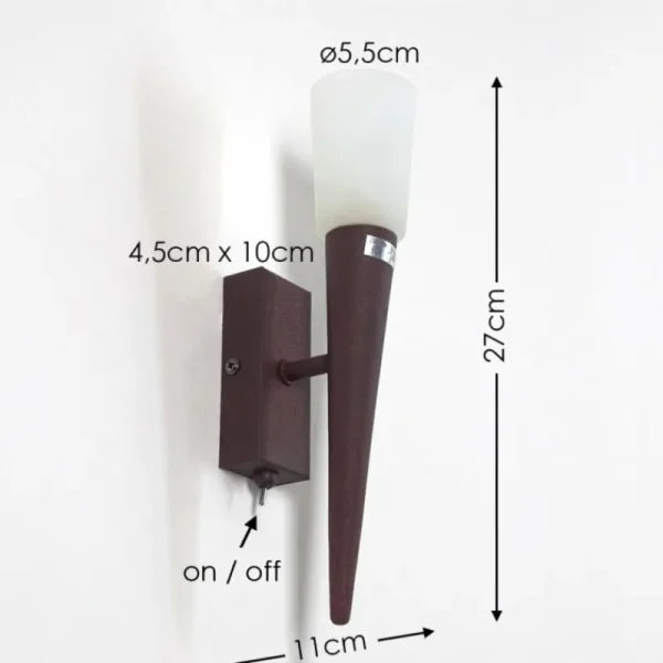 hofstein Applique murale Kundi Rouille, 1 lumière* Lampes En Verre