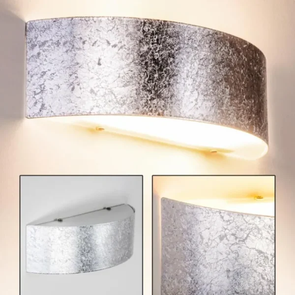 hofstein Applique murale Lesina L Argenté, 2 lumières* Lampes En Verre