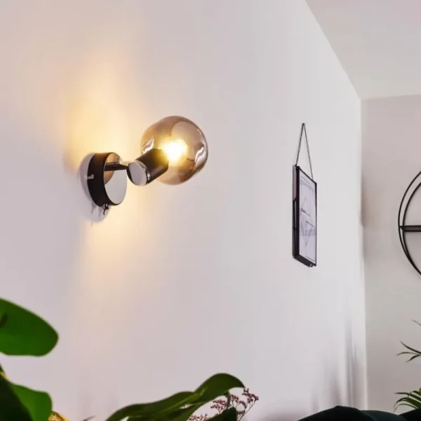 hofstein Applique murale Lexington Chrome, Noir, 1 lumière* Lampes Modernes