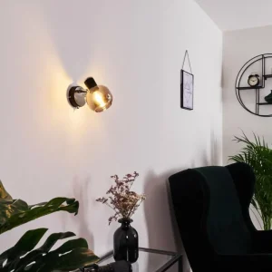 hofstein Applique murale Lexington Chrome, Noir, 1 lumière* Lampes Modernes