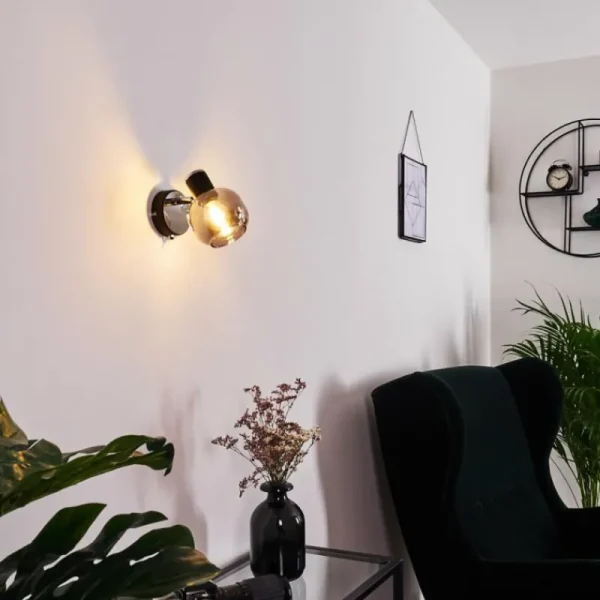 hofstein Applique murale Lexington Chrome, Noir, 1 lumière* Lampes Modernes