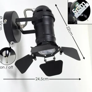 hofstein Applique murale Lichinga Noir, 1 lumière* Lampes Modernes