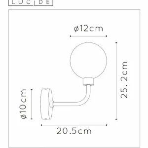 Luminaires Lucide Applique murale Lucide BEREND Noir, 1 lumière* Lampes En Verre