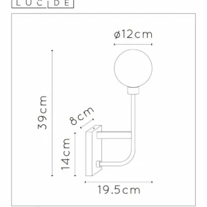 Luminaires Lucide Applique murale Lucide BEREND Noir, 1 lumière* Lampes En Verre