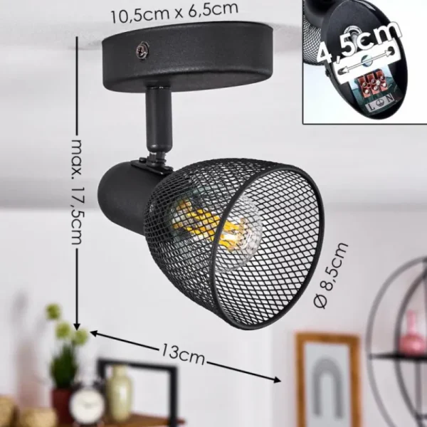 hofstein Applique murale Malawi Noir, 1 lumière* Lampes Modernes