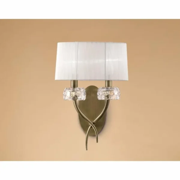 Luminaires Mantra Applique murale Mantra LOEWE Brun, 2 lumières* Lampes En Verre