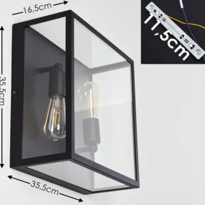 hofstein Applique murale Moatize Noir, 2 lumières* Lampes En Verre