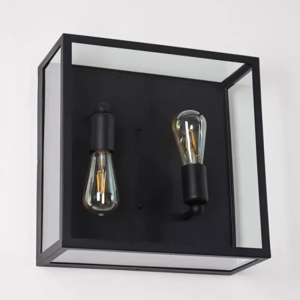 hofstein Applique murale Moatize Noir, 2 lumières* Lampes En Verre