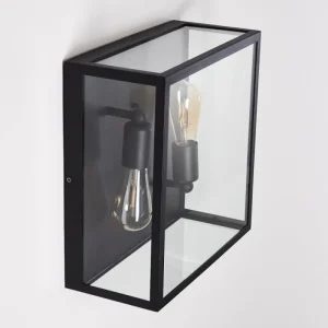 hofstein Applique murale Moatize Noir, 2 lumières* Lampes En Verre
