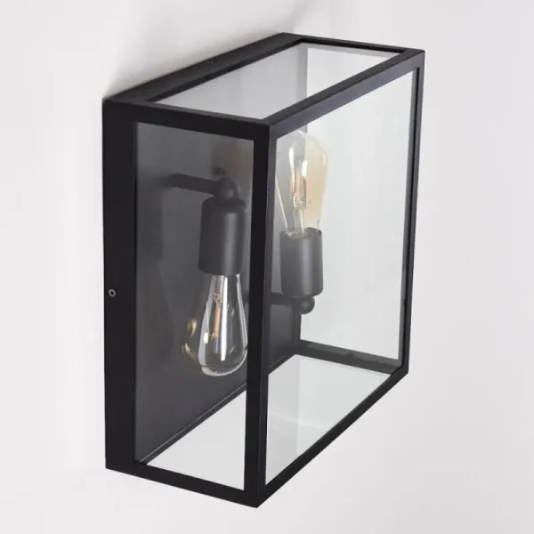 hofstein Applique murale Moatize Noir, 2 lumières* Lampes En Verre
