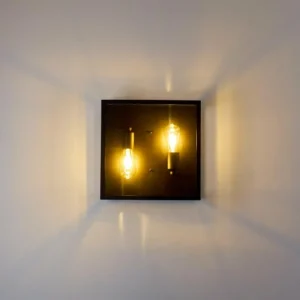 hofstein Applique murale Moatize Noir, 2 lumières* Lampes En Verre