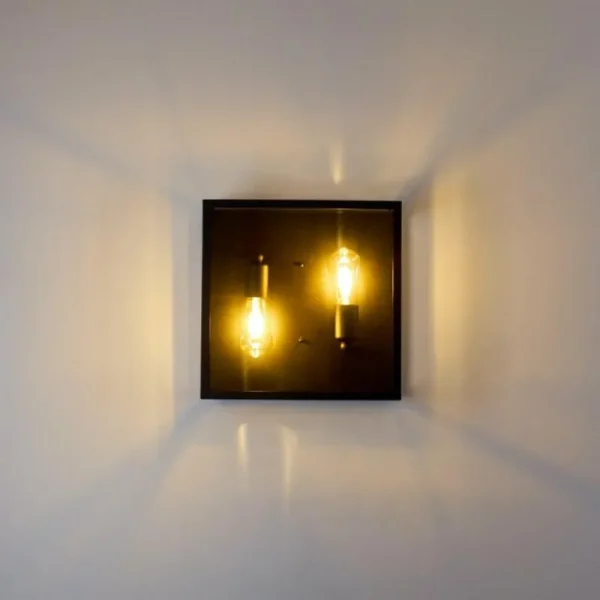 hofstein Applique murale Moatize Noir, 2 lumières* Lampes En Verre