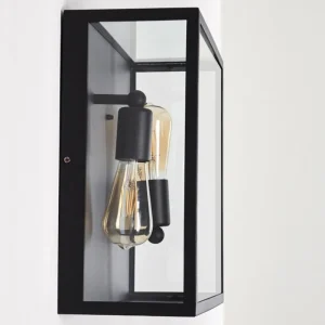 hofstein Applique murale Moatize Noir, 2 lumières* Lampes En Verre