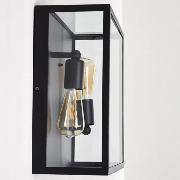 hofstein Applique murale Moatize Noir, 2 lumières* Lampes En Verre