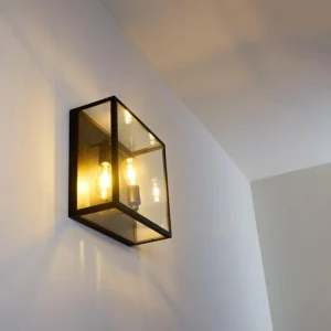 hofstein Applique murale Moatize Noir, 2 lumières* Lampes En Verre