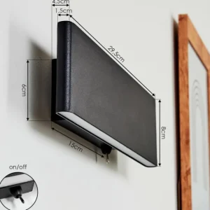 hofstein Applique murale Mosambik LED Noir, Blanc, 1 lumière* Lampes Modernes