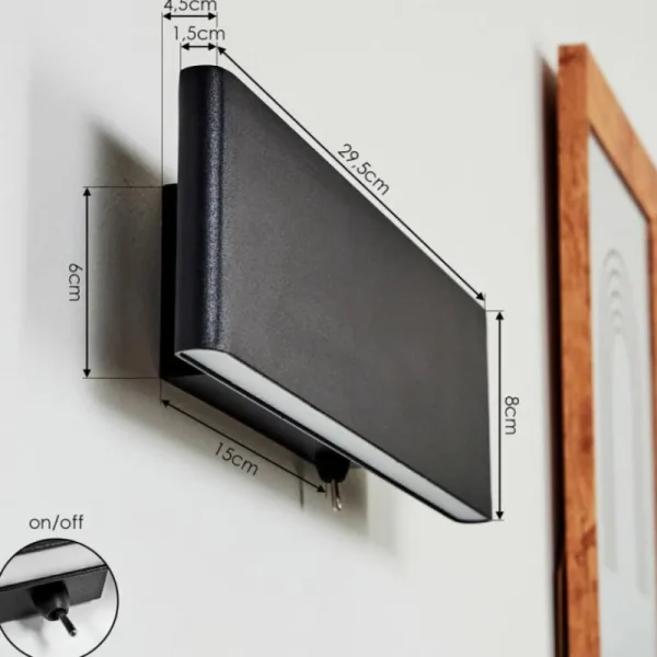 hofstein Applique murale Mosambik LED Noir, Blanc, 1 lumière* Lampes Modernes