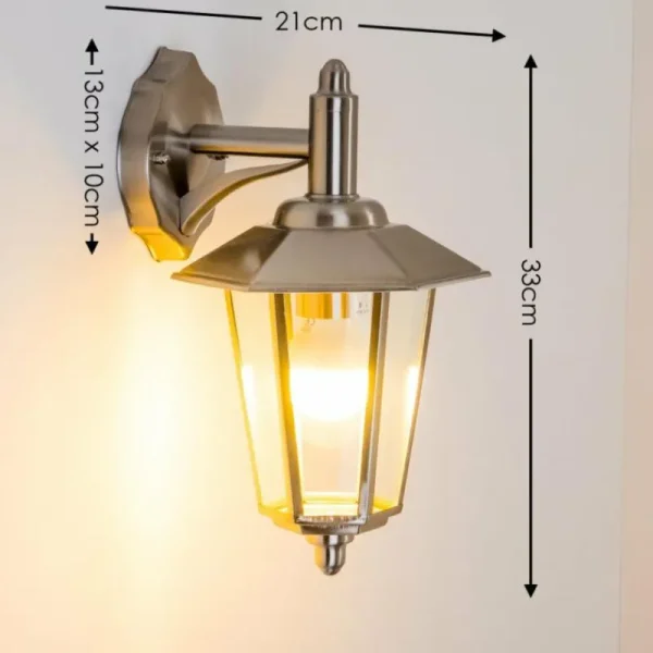 hofstein Applique murale Moskau DOWN Acier inoxydable, Transparent, 1 lumière* Lampes Modernes
