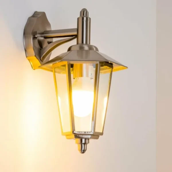 hofstein Applique murale Moskau DOWN Acier inoxydable, Transparent, 1 lumière* Lampes Modernes