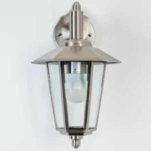 hofstein Applique murale Moskau DOWN Acier inoxydable, Transparent, 1 lumière* Lampes Modernes