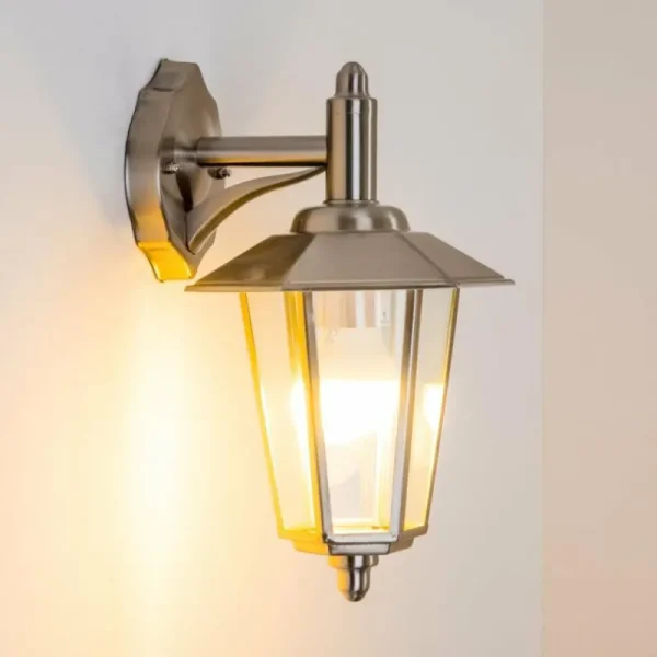 hofstein Applique murale Moskau DOWN Acier inoxydable, Transparent, 1 lumière* Lampes Modernes
