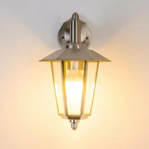 hofstein Applique murale Moskau DOWN Acier inoxydable, Transparent, 1 lumière* Lampes Modernes